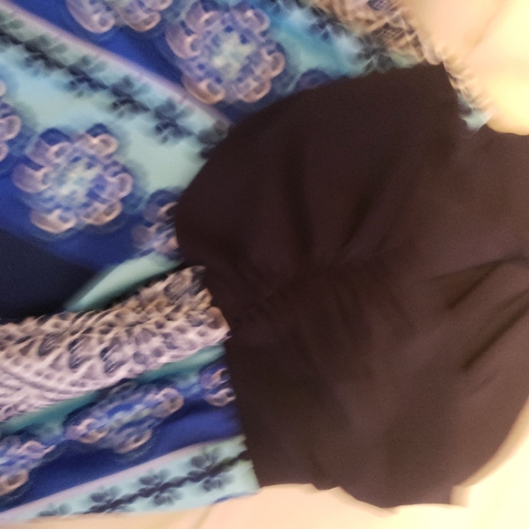 APT.9 Elegant Blue Geometric Patterned Women's Strapless Dress/ Skirt M - Picture 8 of 15